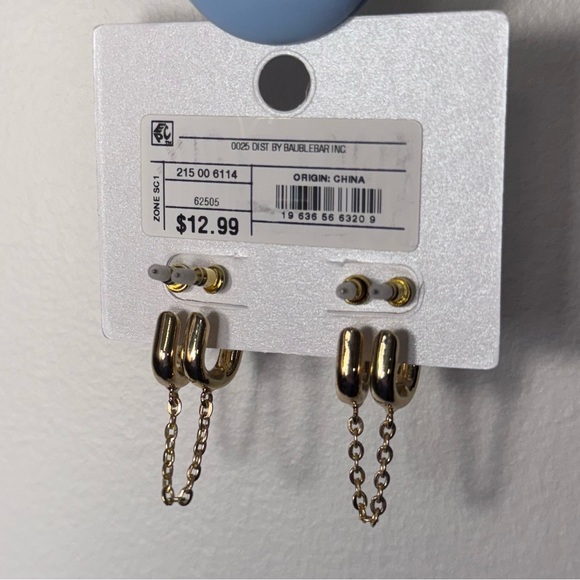 Sugarfix by Baublebar Double Square Hoop Earrings NWT - Picture 2 of 4